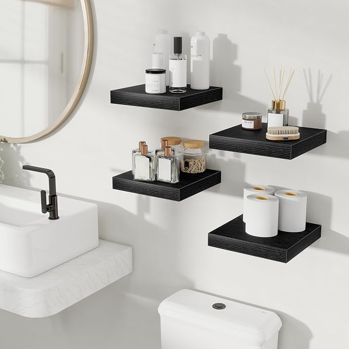 Fun Memories Floating Shelves for Wall, Rustic Wood Wall Mounted Shelves for - Image 2