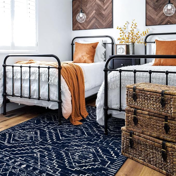 Wonnitar Moroccan Washable Rug 3x5, Soft Farmhouse Bedroom Throw Mat, Geometric - Image 7