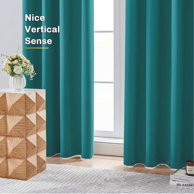 OVZME Teal Blackout Curtains for Bedroom 63 Inch Length 2 Panels, Protect - Image 8