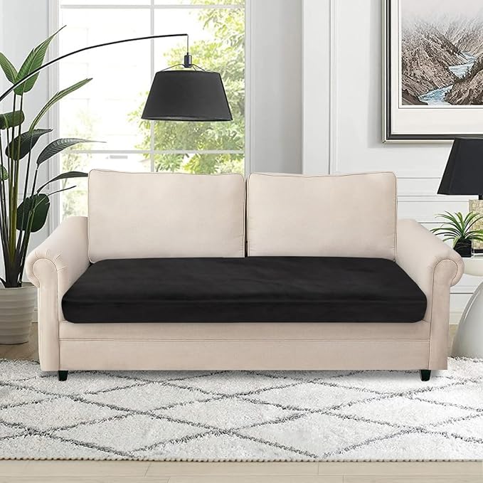 NAISI Couch Cushion Covers 1 Piece Velvet Stretch Loveseat Cover or 2 Seat Sofa - Image 5