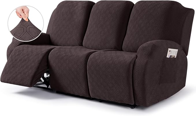 VANSOFY Recliner Sofa Covers, 3-Pieces Stretch Reclining Couch Covers by VANSOFYFURNITURECOVERS