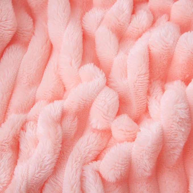 Light Pink Fleece Throw Blanket 90”×90” - Image 4