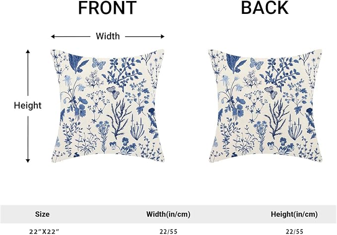AEIOAE Summer Pillow Covers 22x22 Inch Set of 2, Seasonal Floral Outdoor - Image 5