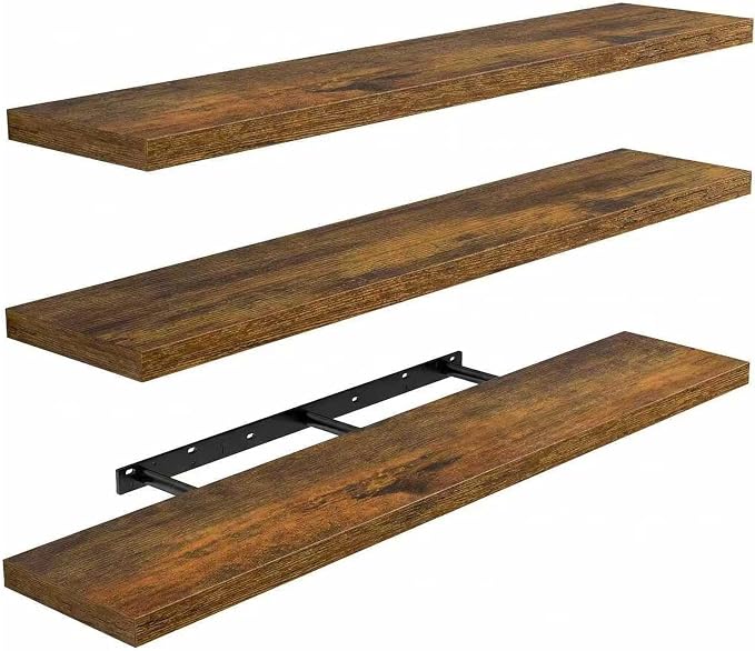 AMADA HOMEFURNISHING 23.6" L Floating Shelves, Wall Shelves Set of 3 by AMADAHOMEFURNISHING