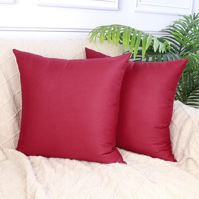 Thmyo 4-Pack 100% Cotton Comfortable Solid Decorative Throw Pillow Case Square - Image 2