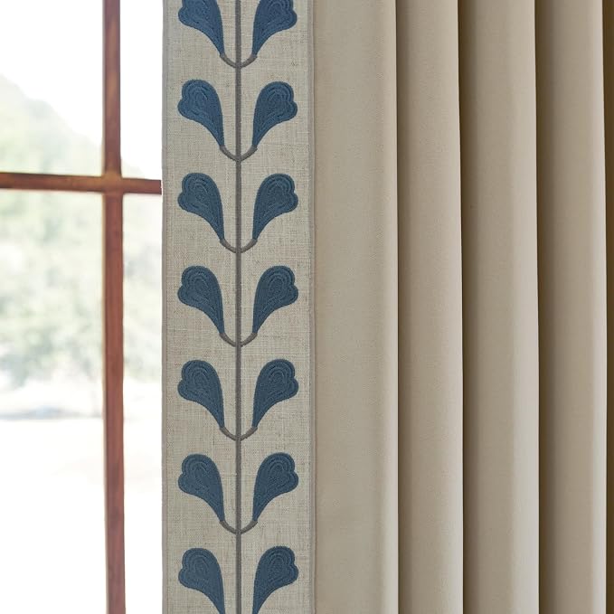 VisionaryHomeDesign Cotton Linen Curtains, Tape Trim Drapes - Image 4