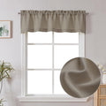 Chyhomenyc Stone Beige Valance for Windows, Faux Linen Slub Textured Semi Sheer by Chyhomenyc
