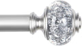 Silver Curtain Rods for Windows 48 to 84 Inch, USFOOK 7/8 inch Telescoping by USFOOK
