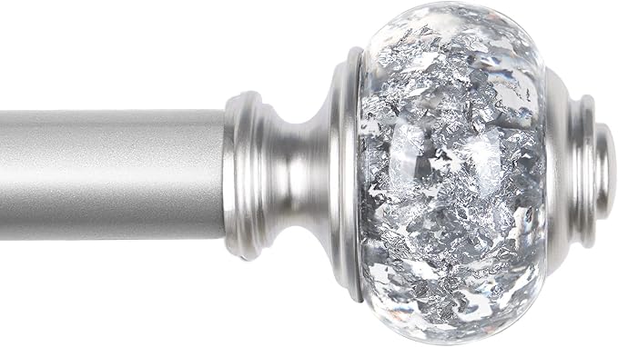 Silver Curtain Rods for Windows 48 to 84 Inch, USFOOK 7/8 inch Telescoping by USFOOK