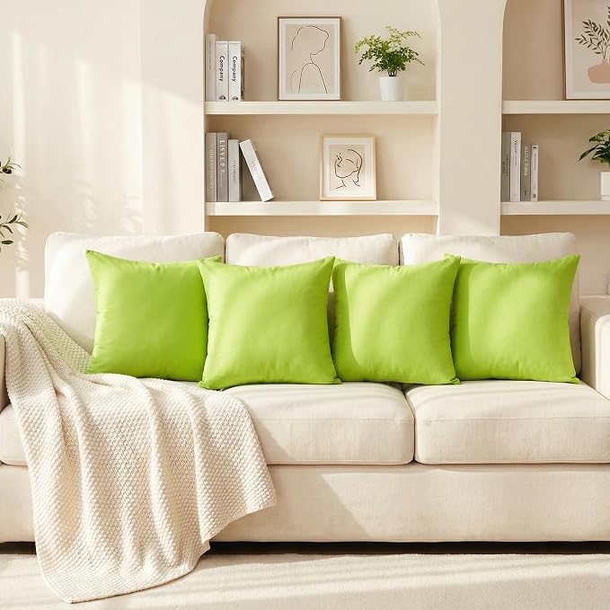 Thmyo 4-Pack 100% Cotton Comfortable Solid Decorative Throw Pillow Case Square - Image 3