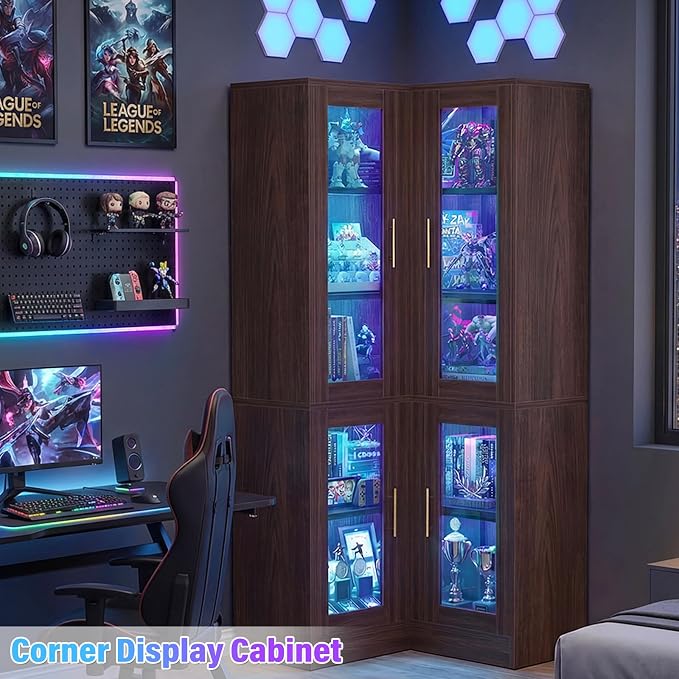 Armocity Corner Bookcase with Doors, 6-Tier Corner Book Shelf - Image 5