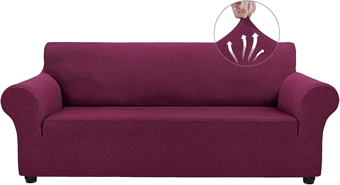 Asnomy Couch Covers for 3 Cushion Couch Stretch Sofa Covers Slipcovers by Asnomy