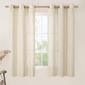 LAMIT Beige Linen Curtains 63 inches Length by LAMIT