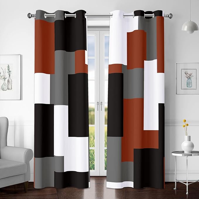 Tyrot Burnt Orange 100% Blackout Curtains by TyrotHomeDecor