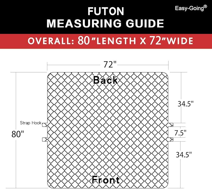 Easy-Going Futon Sofa Slipcover Reversible Sofa Cover Armless Couch Cover Water - Image 7