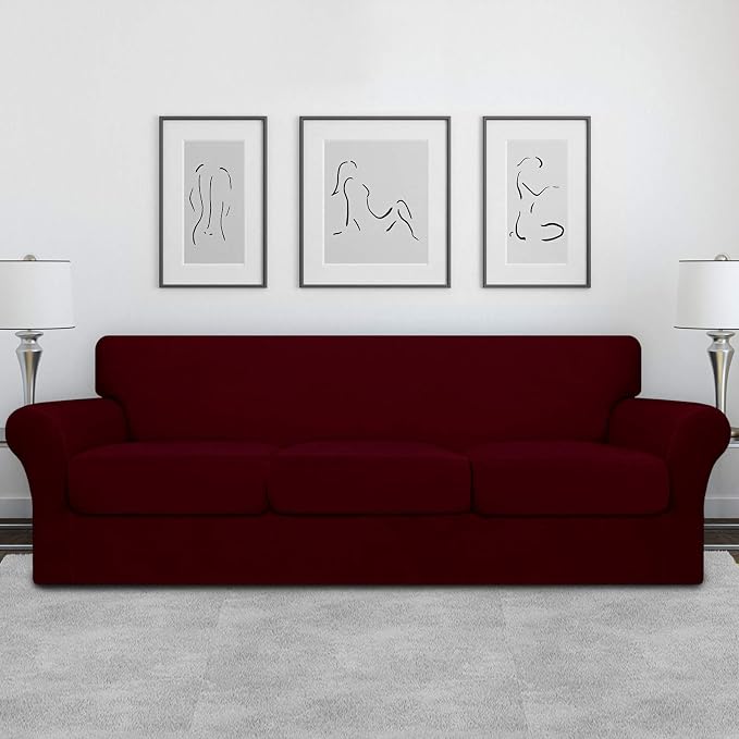 Easy-Going 4 Pieces Oversized Stretch Soft Couch Cover - Image 2