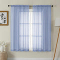 Gwine Denim Blue Sheer Curtains 63 Inch Length by Gwine