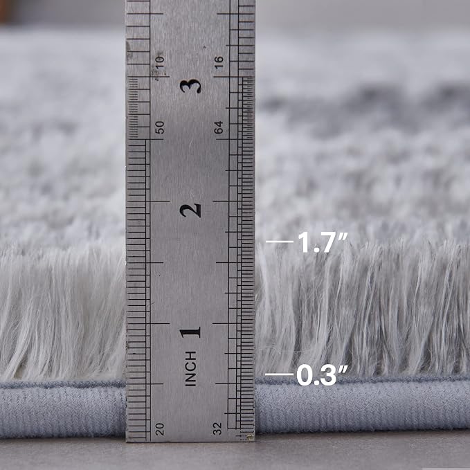 TABAYON Shaggy Tie Dyed Light Grey Rug, 2x3 Area Rugs - Image 2