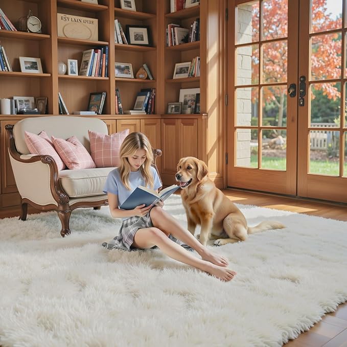 Area Rugs 10x14 Living Room, Shaggy Carpet Soft Plush Furry Bedside Rug Large - Image 6