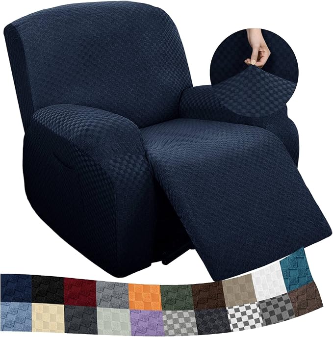 YEMYHOM 4 Pieces Stretch Recliner Slipcover Latest Jacquard Recliner Chair Cover by YEMYHOM