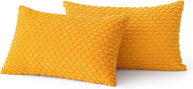 MIULEE Pack of 2 Decorative Lumbar Throw Pillow Covers 12x20 Inch Soft Boho - Image 6