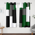 Tyrot Green 100% Blackout Curtains 45 inch Length 2 Panels Set White Grey by TyrotHomeDecor