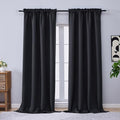 OVZME Black Blackout Curtains 96 Inch Length 2 Panels Set, Solid Thermal by OVZME