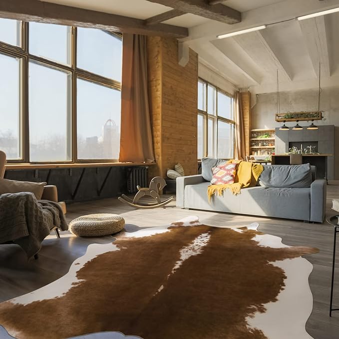 BENRON Premium Cowhide Rug Large, Faux Cow Hide Rugs - Image 4