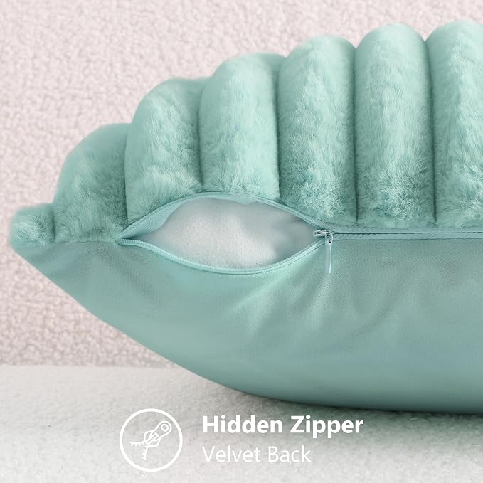 decorUhome Summer Cozy Faux Fur Throw Pillow Covers 18x18 Set of 2 Decorative - Image 3