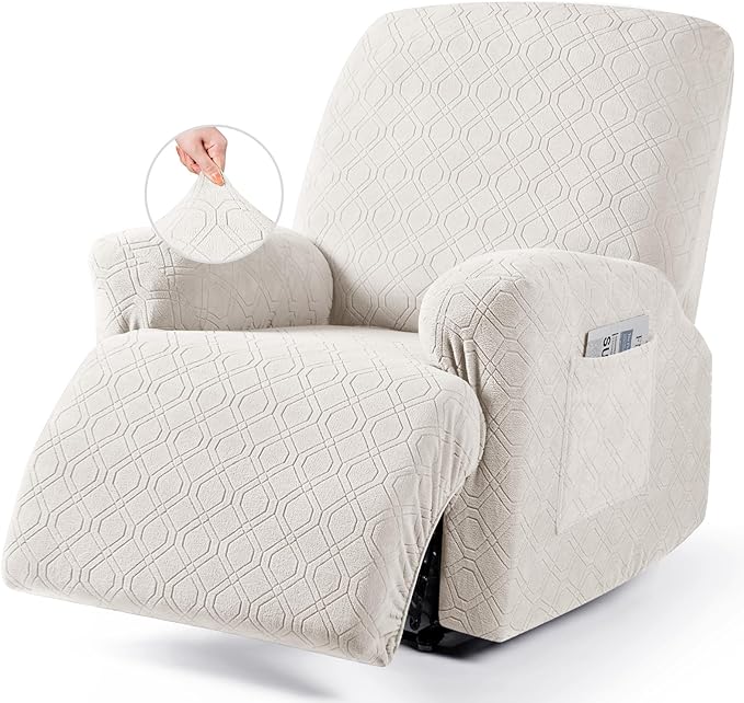 VANSOFY Oversized Recliner Chair Cover, 4-Pieces Stretch Recliner Covers by VANSOFYFURNITURECOVERS