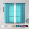 Aiyufeng Turquoise Sheer Curtains 54 Inch Length 2 Panels Set, Light Filtering by Aiyufeng