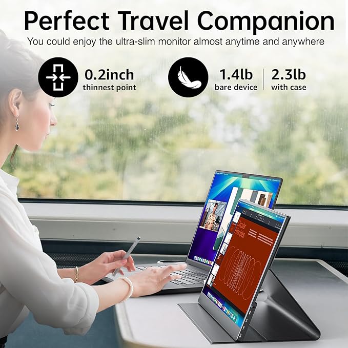 VisionOwl Portable Monitor 15.6 Inch 1080P FHD 85% sRGB Second Screen, USB-C - Image 4