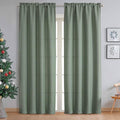 Chyhomenyc Sage Green Curtains 90 Inch Length 2 Panels Set, Faux Linen Textured by Chyhomenyc