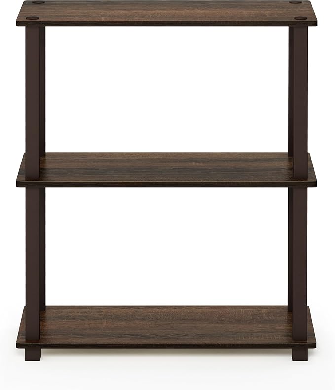 Furinno TURN-S-TUBE Storage Shelves, 3-Tier Book Shelf, Corner Shelf, Toolless - Image 6