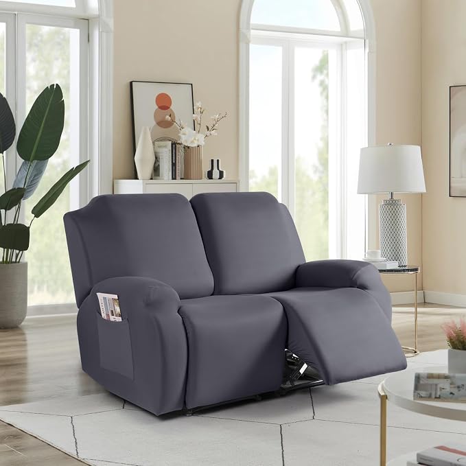 TAOCOCO Recliner Loveseat Slipcover, 2 Pieces Polyester Fabric Stretch Sofa - Image 7