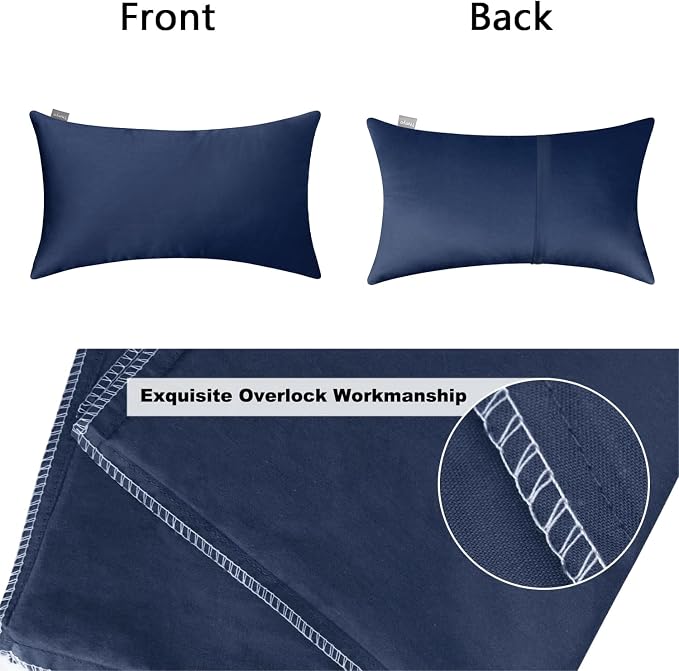 Thmyo 4-Pack 100% Cotton Lumbar Comfortable Solid Decorative Throw Pillow Case - Image 7