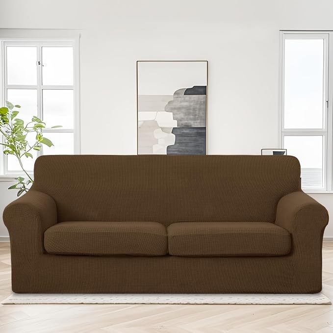 U-NICE HOME 3 Pieces Stretch Couch Cover Sofa Cover Washable Sofa Slipcover - Image 2