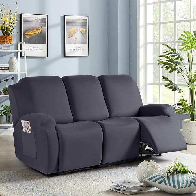 TAOCOCO Recliner Sofa Slipcover, 3 Pieces Polyester Fabric Stretch Sofa Covers - Image 7
