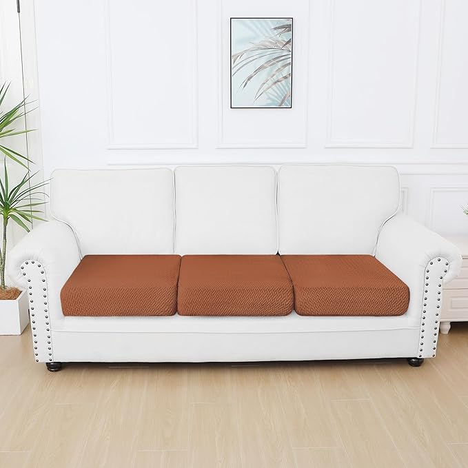 Smiry Waterproof Couch Cushion Covers, Stretch Jacquard Thick Sofa Cushion - Image 5