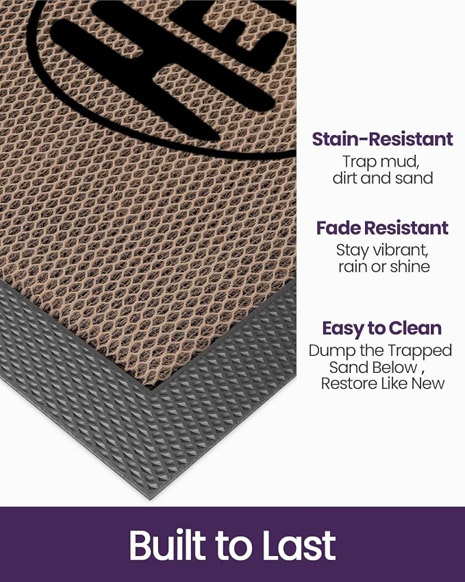 DEXI Front Door Mat Outside Entrance 17x30, Non Slip Dirt Trapper Doormat - Image 3