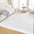 Latepis Area 4x6 Rug Fluffy White Washable Faux Rabbit Fur Rug Fuzzy Shag Rugs by Latepis