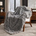 Cozy Bliss Deluxe Sheared Rabbit Faux Fur Throw Blanket, Soft Fuzzy High-Low by CozyBliss