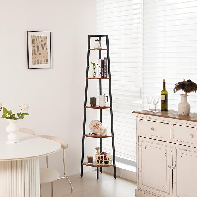 Yoobure Corner Shelf, 5-Tier Corner Bookshelf - Image 7