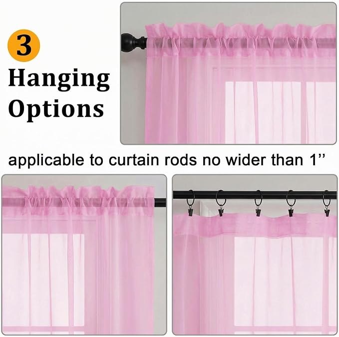 Gwine Extra Long Sheer Curtains 120 Inches Long - Image 2