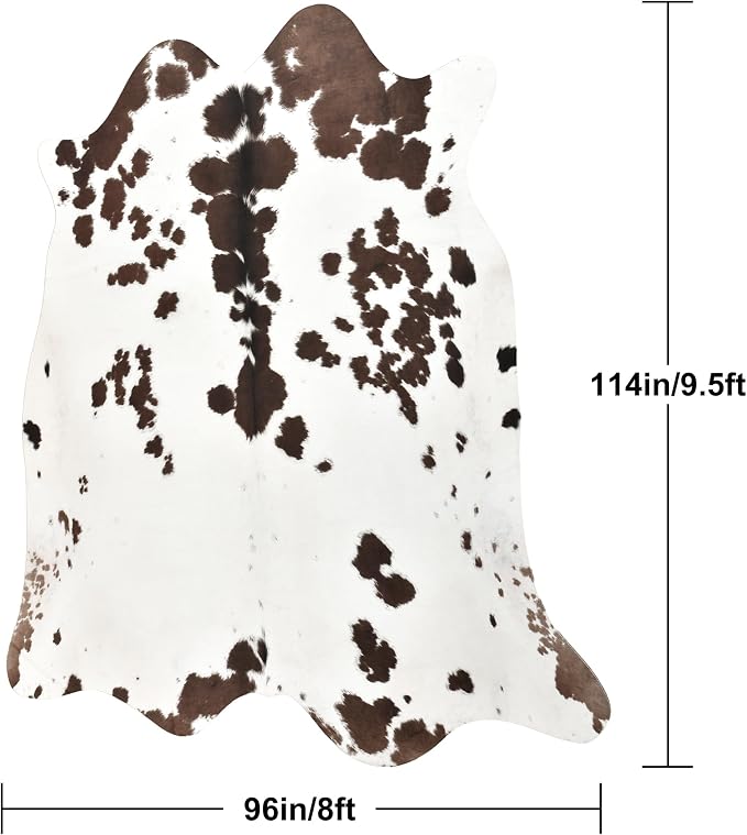 Easycozy Faux Cowhide Cow Print Rug: 8 x 10 Western Decor Faux Cowhide - Image 2