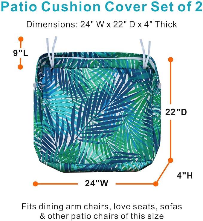NettyPro Outdoor Cushion Cover Waterproof Patio Chair Seat Cushion Slip Cover 2 - Image 3