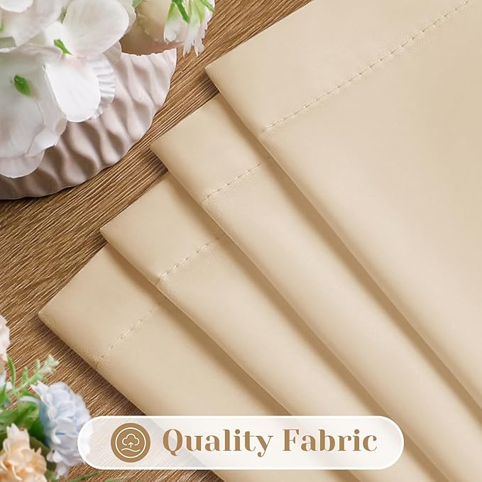 HOMEIDEAS Non-See-Through Beige Privacy Sheer Curtains, 52 X 45 Inches Long 2 - Image 4