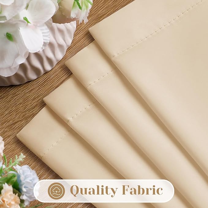 HOMEIDEAS Non-See-Through Beige Privacy Sheer Kitchen Curtains, 30 X 36 Inches - Image 4