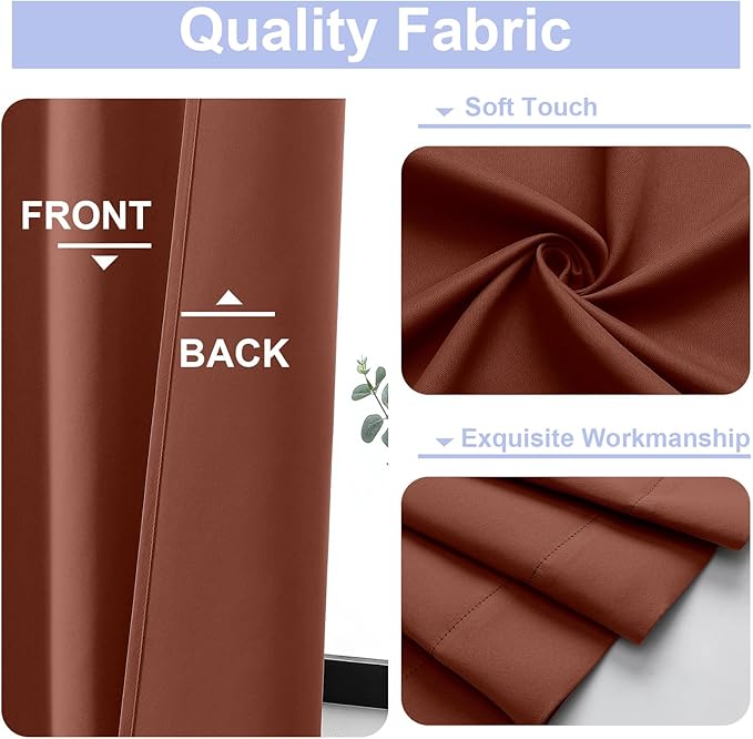 Simplebrand Ava Terracotta Blackout Curtains - Image 3