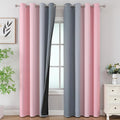 Estelar Textiler Pink and Grey Blackout Curtains 108 Inches Long, Thermal by ESTELARTEXTILER